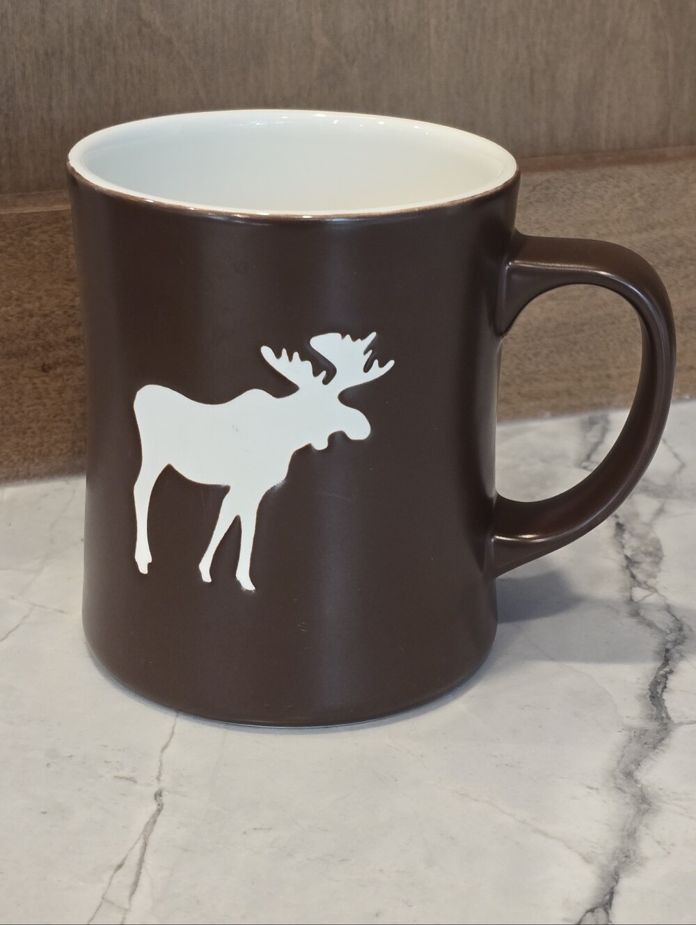 Starbucks Coffee Mug Brown Moose Etched Cup 2009 Canada Outdoors Woods Nature